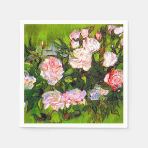 Serviette En Papier Van Gogh Vie morte avec des roses roses roses