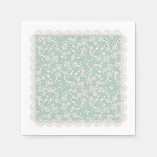 Serviette En Papier Vaporisateur floral, Lace-BLANC-MARINE GRAND PAPIE