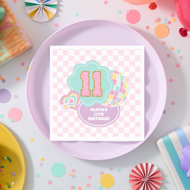 Serviette En Papier Varsity pastel patch 11e anniversaire (Créateur téléchargé)