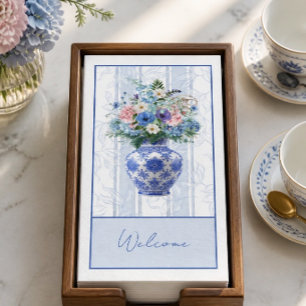 Serviette En Papier Vase de chinoiserie aquarelle