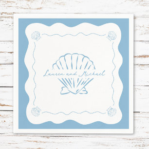 Serviette En Papier Vastes côtes modernes minimalistes Dusty Blue Mari