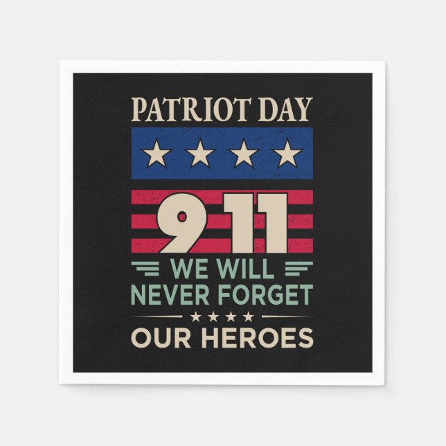 Serviette En Papier Vector patriot jour 9 11 nous n'oublierons jamais  (Devant)