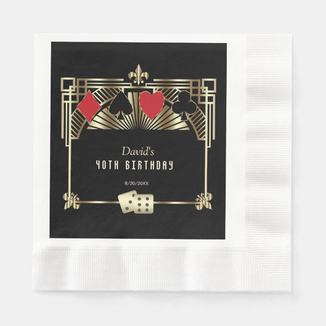 Serviette En Papier Vegas Casino Royale Grand 40e anniversaire (Devant)