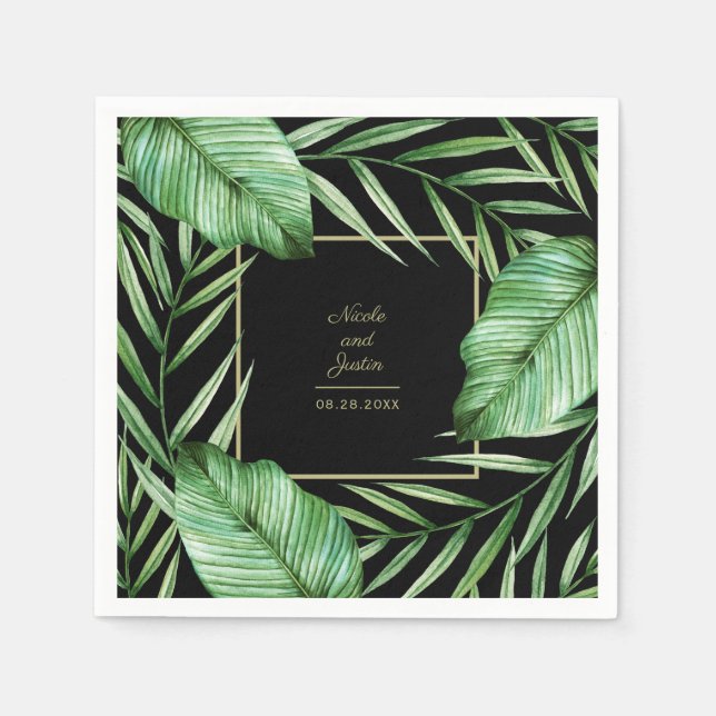 Serviette En Papier Végétation tropicale luxuriante Mariage botanique (Devant)