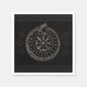 Serviette En Papier Vegvisir avec Ouroboros et runes