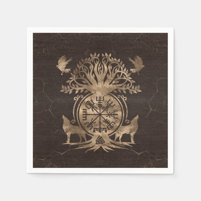 Serviette En Papier Vegvisir - Viking Compas Ornement (Devant)