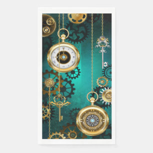 Serviette En Papier Veille bijoux Steampunk sur un Arrière - plan vert
