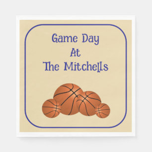 Serviette En Papier Veillée de basket-ball jour de match 
