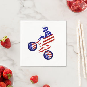 Serviette En Papier Vélo BMX patriotique américain