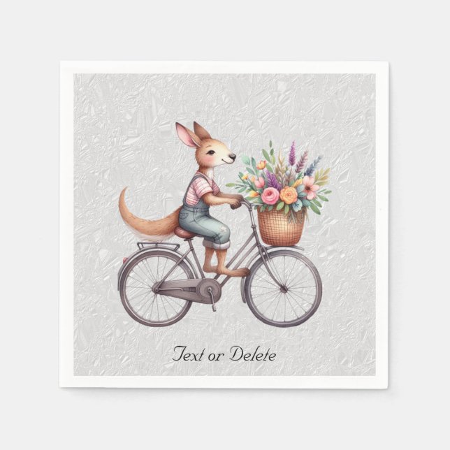 Serviette En Papier Vélo floral Kangaroo serviettes (Devant)