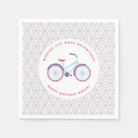 Vélo Illustré Moderne Personnalisé Parti Napkin