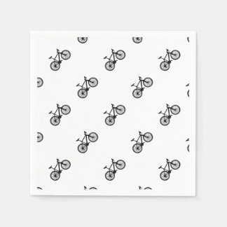 Serviette En Papier Vélo simple dessiné à la main en noir et blanc