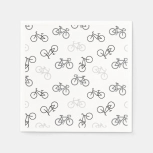 Serviette En Papier Vélos noir et gris