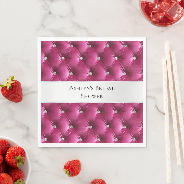 Serviette En Papier Velours Luxe Glamour Rose Faux (En situation)