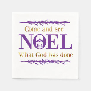Serviette En Papier Venez Voir Ce Que Dieu A Fait Noel Noël