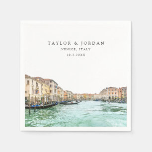 Serviette En Papier Venice Italie Mariage Papier Cocktail Napkin