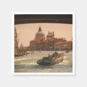 Serviette En Papier Venise Italie Grand Canal Vintage
