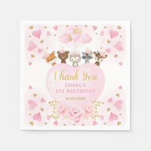 Serviette En Papier Véntines d'or rose boisé