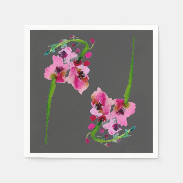 Serviette En Papier Verbasque rose floral joli fleur maison (Devant)