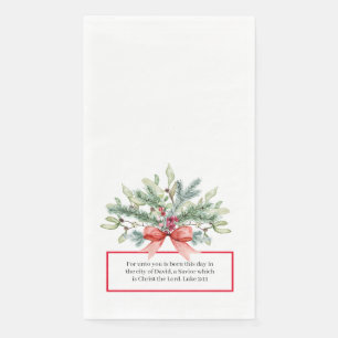 Serviette En Papier Verdure de Noël Bible chrétienne religieuse Verse