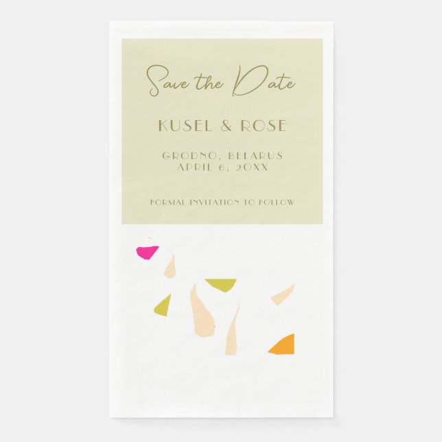 Serviette En Papier Verdure Enregistrer le papier date Napkin (Devant)