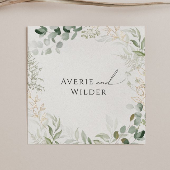 Serviette En Papier Verdure et or | Napkins Mariage (Créateur téléchargé)