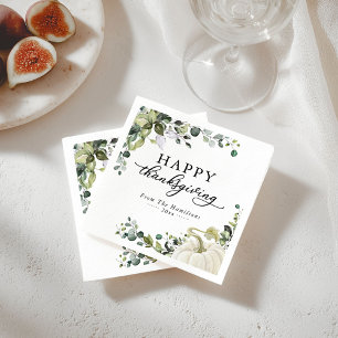 Serviette En Papier Verdure Eucalyptus Citrouille Dîner de Thanksgivin