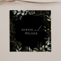 Verdure lunaire et Mariage noir or serviettes