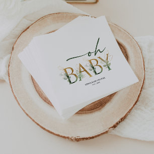 Serviette En Papier Verdure moderne et Baby shower d'or serviettes