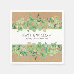 Serviette En Papier Verdure rustique Eucalyptus Garland Mariage