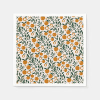 Verger espagnol - motif d'oranges et feuille