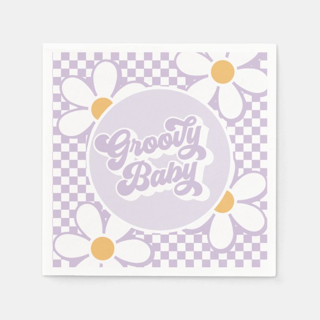 Serviette En Papier Vérificateur de marguerite super pour bébé pourpre (Devant)