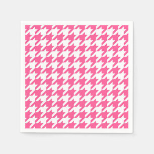 Serviette En Papier Vérification du carreau à damier rose et blanc