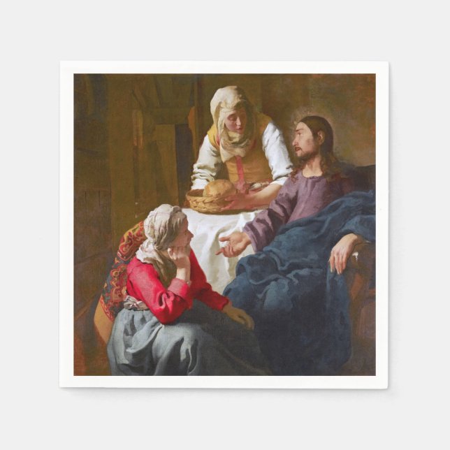 Serviette En Papier Vermeer - Christ dans la Maison de Martha et Marie (Devant)