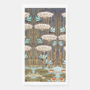 Serviette En Papier Verneuil Dragonfly Water Lily Art Nouveau : Vintag