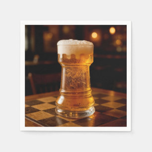 Serviette En Papier Verre à bière en forme de pièce d'échecs Tour