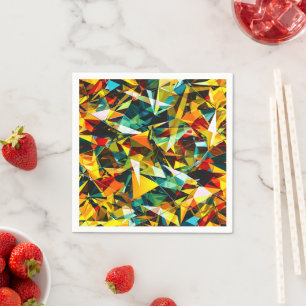 Serviette En Papier Verre cristal géométrique abstrait moderne coloré