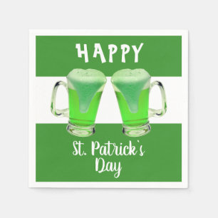 Serviette En Papier Verre de bière verte Joyeux St. Patrick`s day Part