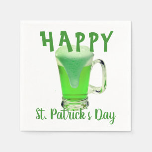 Serviette En Papier Verre de bière verte Joyeux St. Patrick`s day Part