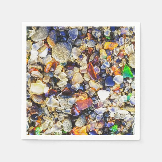 Serviette En Papier Verre de mer coloré (Devant)