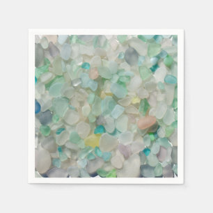 Serviette En Papier Verre de mer, serviettes en verre de photo d'art