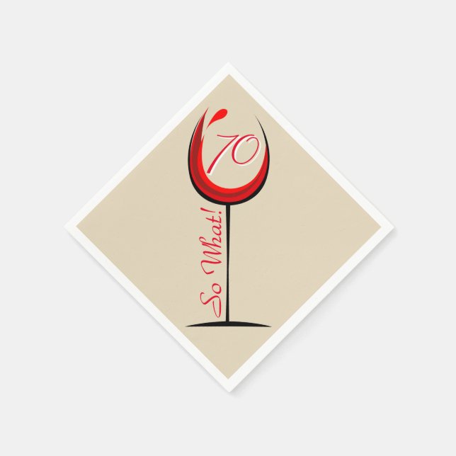 Serviette En Papier Verre rouge positif 70 Alors quoi / 70e anniversai (Coin)