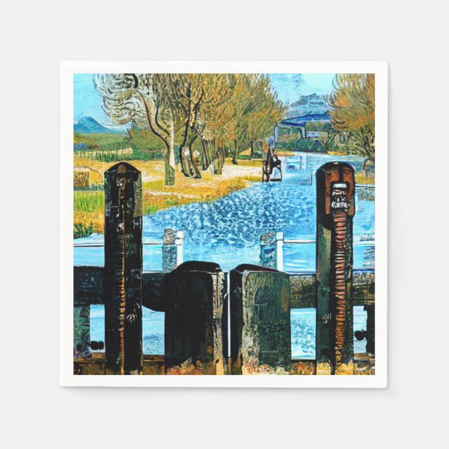 SERVIETTE EN PAPIER VERROUILLAGE DE BATEAU (Devant)