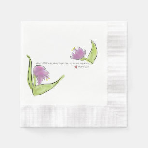 Serviette En Papier Verse et fleurs de la Bible religieuse