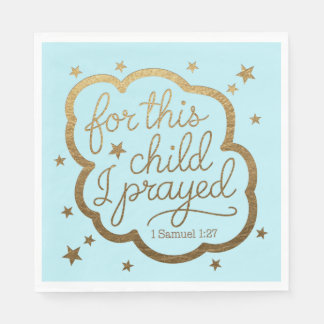 Serviette En Papier verset biblique de 1 Samuel 1:27