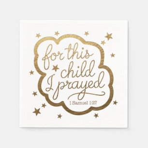 Serviette En Papier verset biblique de 1 Samuel 1:27