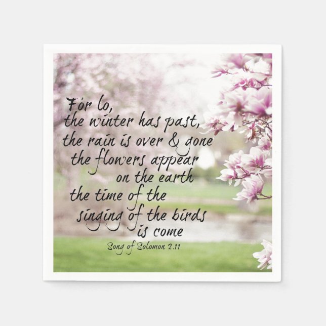 Serviette En Papier Verset biblique du printemps (Devant)