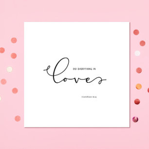 Serviette En Papier Verset biblique sur l'amour Blanc