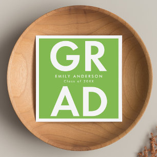 Serviette En Papier Vert citron   Graduation Gras