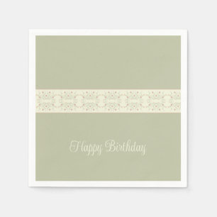 Serviette En Papier Vert Clair Et Rosé Rose